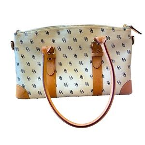 Dooney & Bourke White and Tan Satchel